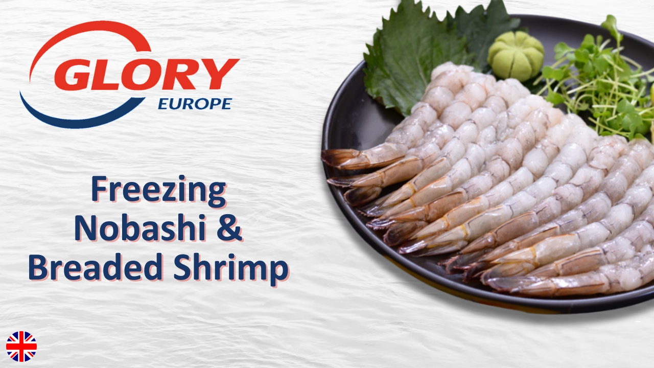 GLORY Dipping & Spraying Glazer (DSG and SG-Series) freezing nobashi & breaded shrimp